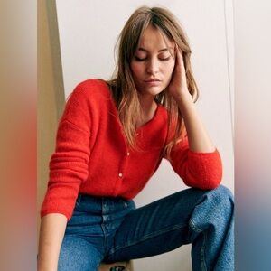 Sezane Gaspard Red Cardigan size S